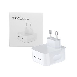 Adapter for Apple iPhone Dual USB-C 35w White Adapter for Apple iPhone Dual USB-C 35w White